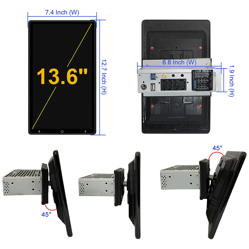 The Best Universal Car Multimedia Player: KSPIV Manual Rotation 13.6 Inch