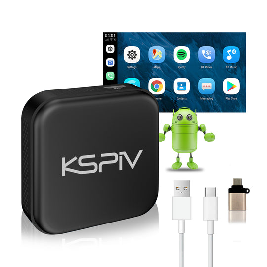 KSPIV Android Auto Wireless Carplay AI Box Fit for Cars with OEM/Factory Wired Carplay,Wireless CarPlay Android System Navigation