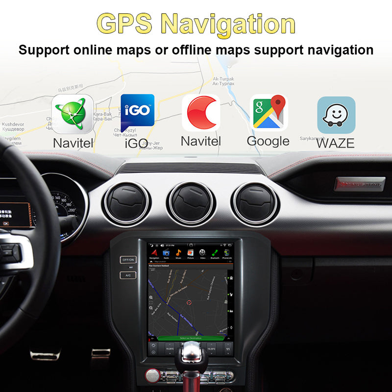 KSPIV | 10.4" Car Radio | Ford Mustang 2015- | GPS Navigation |Tesla Vertical Screen