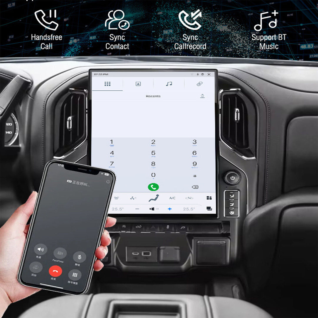 15.6 inch Android 13 Tesla Style Car Radio for GMC Sierra Chevrolet Silverado 2019-2024 Carplay Car GPS Navigation Multimedia