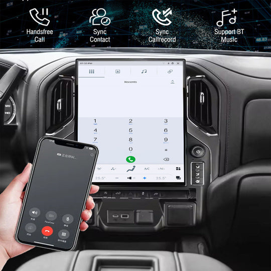 15.6 inch Android 13 Tesla Style Car Radio for GMC Sierra Chevrolet Silverado 2019-2024 Carplay Car GPS Navigation Multimedia