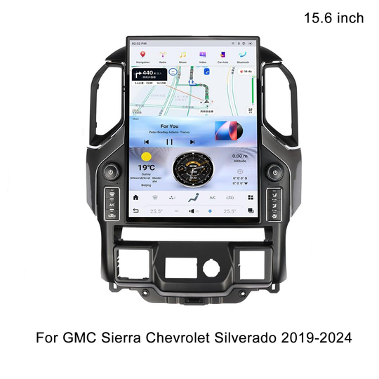 15.6 inch Android 13 Tesla Style Car Radio for GMC Sierra Chevrolet Silverado 2019-2024 Carplay Car GPS Navigation Multimedia