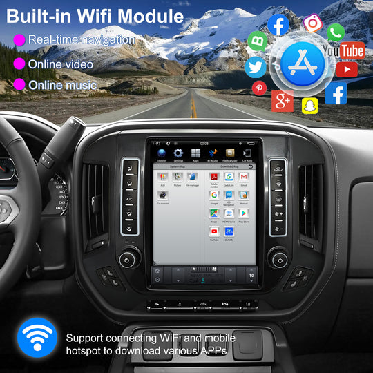 Car Stereo Radio for GMC Sierra VIA Vtrux Truck 2014- / Chevrolet Silverado LD 2014- high level