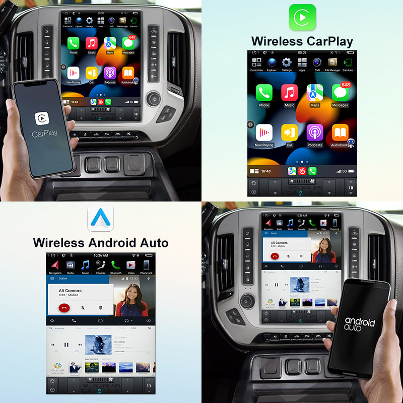 KSPIV | Android Tesla Style | GMC Sierra VIA Vtrux Truck | Chevrolet Silverado LD 2014- | Manual A/C Stereo