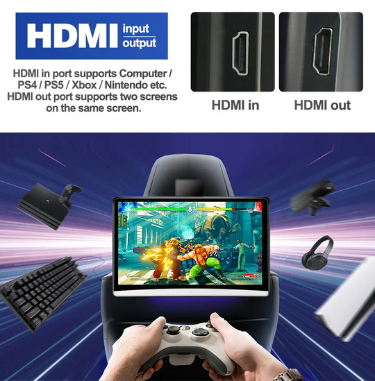 KSPIV 13.3 inch Car Headrest Monitor Hd Touch Screen Simple Installation For Car Rear Seat Player
