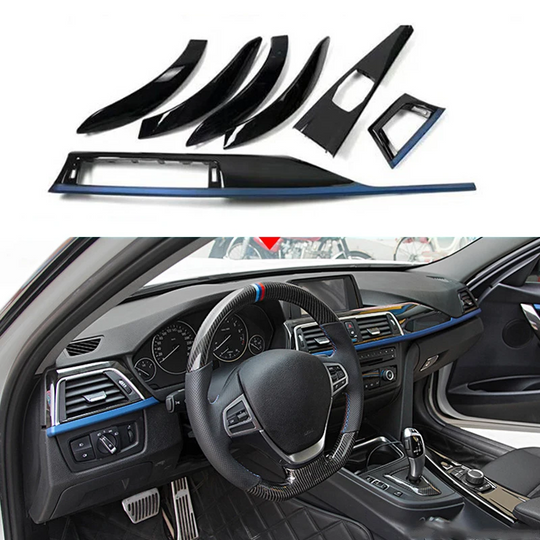 KSPIV For BMW 3 4 Series 2012-2019 F30 F35 F3X F80 F8X sports interior 7 PCS Center A/C Vent Outlet Panel Trim Cover Center Console Panel