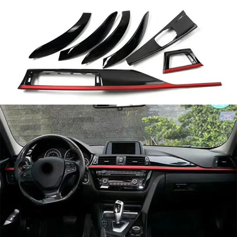 KSPIV For BMW 3 4 Series 2012-2019 F30 F35 F3X F80 F8X sports interior 7 PCS Center A/C Vent Outlet Panel Trim Cover Center Console Panel