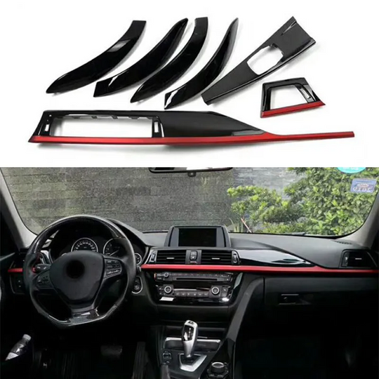 KSPIV For BMW 3 4 Series 2012-2019 F30 F35 F3X F80 F8X sports interior 7 PCS Center A/C Vent Outlet Panel Trim Cover Center Console Panel