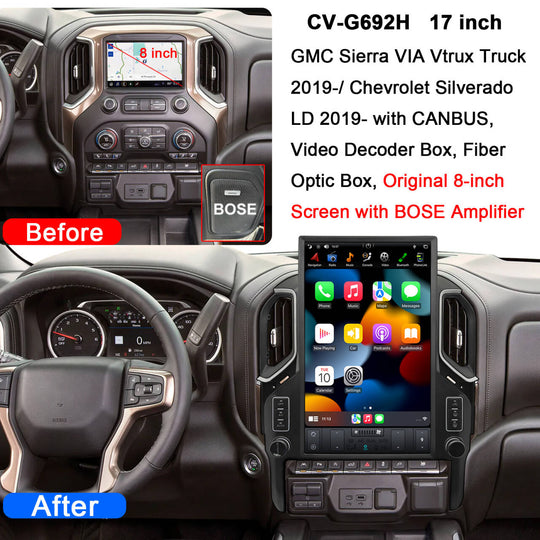 17" | GMC Sierra Chevrolet Silverado | 2019-2023 | Android 13 | Tesla Screen Car Radio