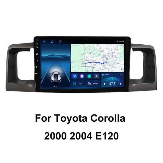 9 Inch Touch Screen for Toyota Corolla 2000 2004 E120 Radio, Android Car Stereo with Carplay Android Auto in Dash GPS Navigation Bluetooth WIFI FM Steering Wheel Controls