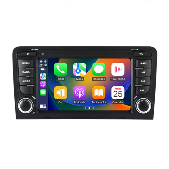 7 Inch Touch Screen for Audi A3 S3 2003-2012 Radio, Android Car Stereo with Carplay Android Auto in Dash GPS Navigation Bluetooth WIFI FM Steering Wheel Controls
