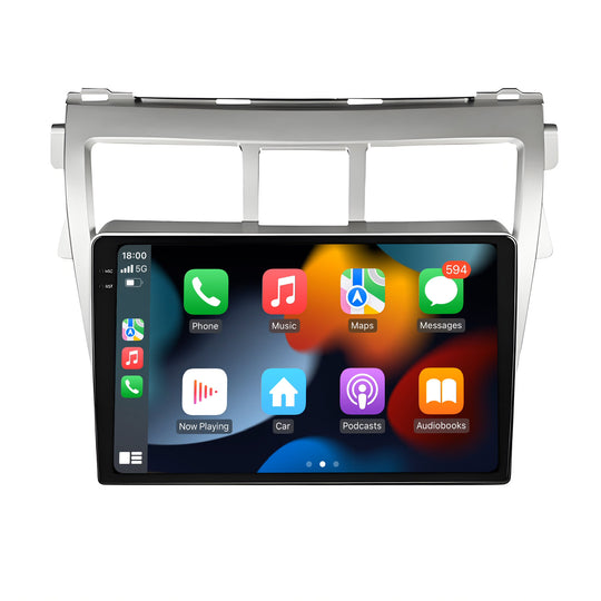 9.5 Inch 2K Touch Screen for Toyota Vios 2007-2012 Radio, Android Car Stereo with Carplay Android Auto in Dash GPS Navigation Bluetooth WIFI FM Steering Wheel Controls