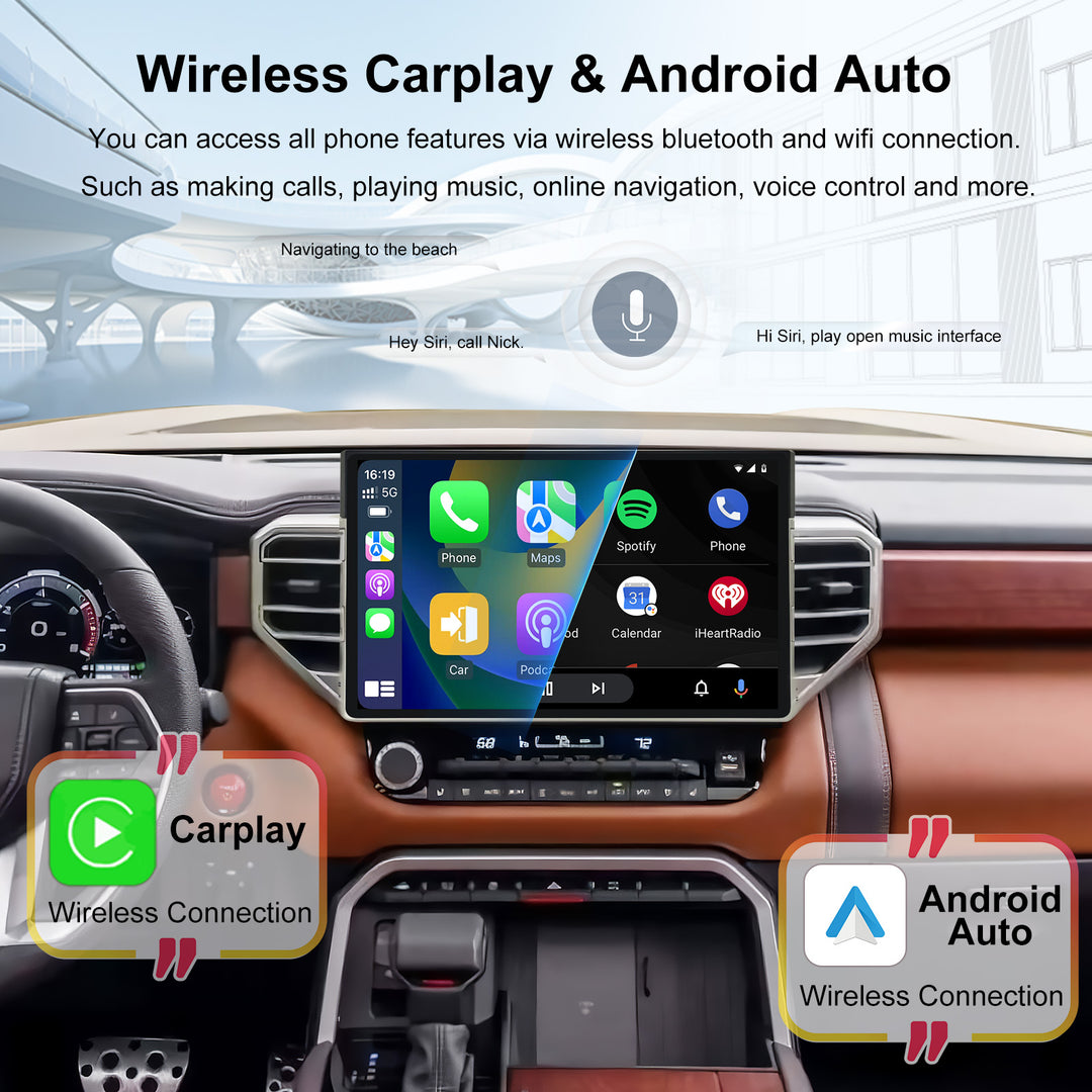 15 Inch Car Multimedia GPS Navigation Radio Player with Android Touch Screen carplay 360 Carplay 4G for Toyota Tundra Sequoia 2022-