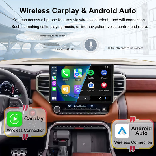 15 Inch Car Multimedia GPS Navigation Radio Player with Android Touch Screen carplay 360 Carplay 4G for Toyota Tundra Sequoia 2022-