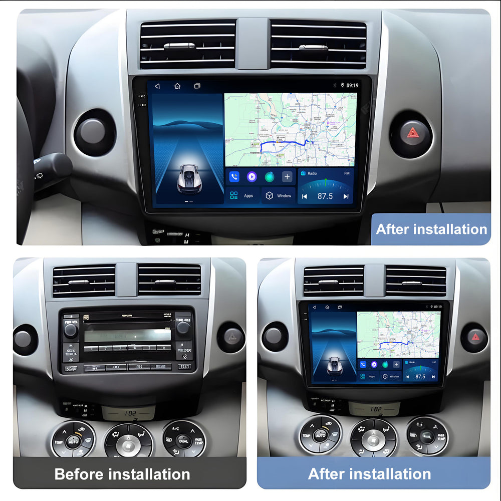 10 Inch Touch Screen for Toyota RAV4 2005-2013 Radio, Android Car Stereo with Carplay Android Auto in Dash GPS Navigation Bluetooth WIFI FM Steering Wheel Controls