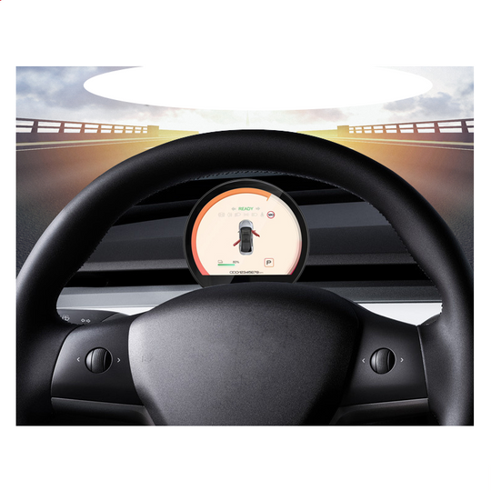 KSPIV Linux System Mini LCD Dashboard For Tesla Model 3/Y 2017-2022 Smart Digital Speed Mileage Meter Driver Head Up Display Panel