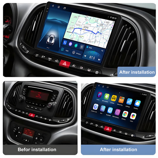 9.5 Inch 2K Touch Screen for Fiat Doblo 2015-2019 Radio, Android Car Stereo with Carplay Android Auto in Dash GPS Navigation Bluetooth WIFI FM Steering Wheel Controls
