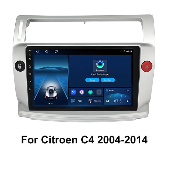 9.5 Inch 2K Touch Screen for Citroen C4 2004-2014 Radio, Android Car Stereo with Carplay Android Auto in Dash GPS Navigation Bluetooth WIFI FM Steering Wheel Controls