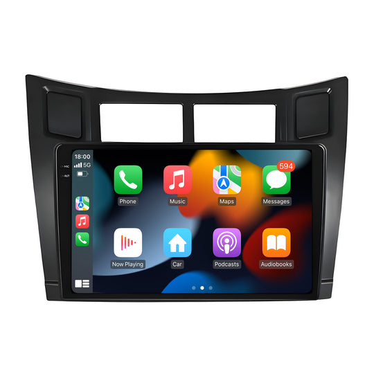 9 Inch Touch Screen for Toyota Yaris 2005-2012 Radio, Android Car Stereo with Carplay Android Auto in Dash GPS Navigation Bluetooth WIFI FM Steering Wheel Controls