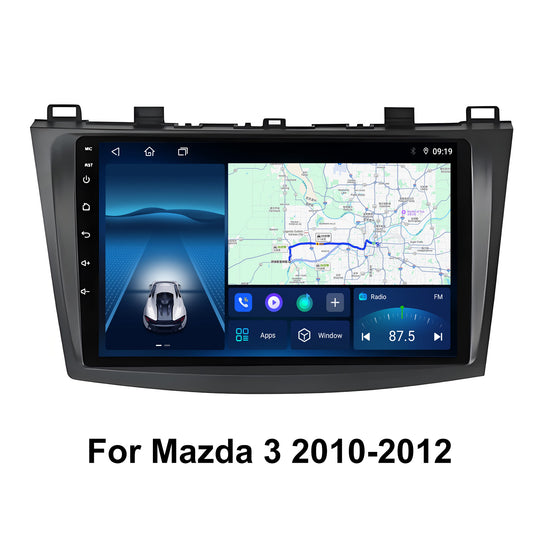 9 Inch Touch Screen for Mazda 3 2010-2012 Radio, Android Car Stereo with Carplay Android Auto in Dash GPS Navigation Bluetooth WIFI FM Steering Wheel Controls