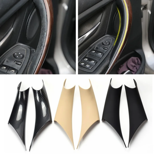 For BMW 3 Series 2012-2019 F30 F31 F32 F3x free inner handle Carbon fiber color Inner Door Handle Panel Cover Trim
