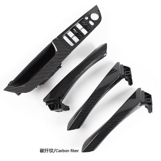 For BMW 3 Series 2004-2012 E90. E91. E92 Inner Handle Seven-Piece Set, Left-Hand Drive Version Interior Door Pull Handle Replace Cover Car Door Handle