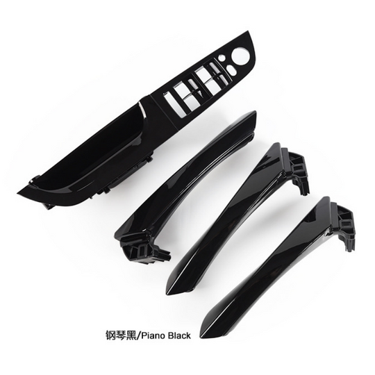 For BMW 3 Series 2004-2012 E90. E91. E92 Inner Handle Seven-Piece Set, Left-Hand Drive Version Interior Door Pull Handle Replace Cover Car Door Handle