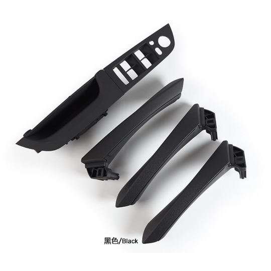 For BMW 3 Series 2004-2012 E90. E91. E92 Inner Handle Seven-Piece Set, Left-Hand Drive Version Interior Door Pull Handle Replace Cover Car Door Handle