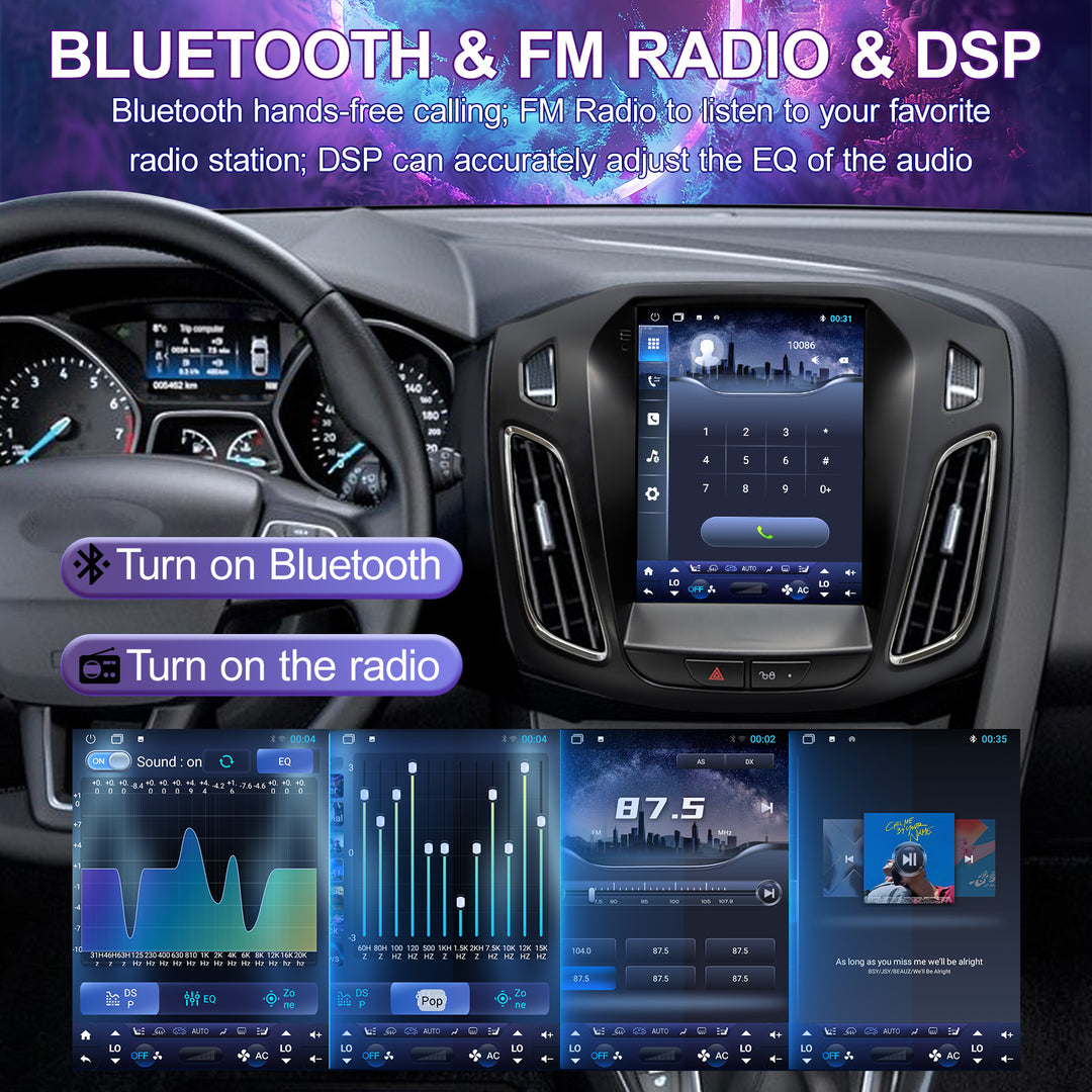 for Ford Focus 2012-2018 Tesla style car radio