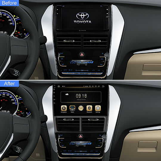 Android 9" Car Radio For Toyota Vios Yaris 2017- Auto A/C GPS Video Navigation Carplay Wireless Monitor