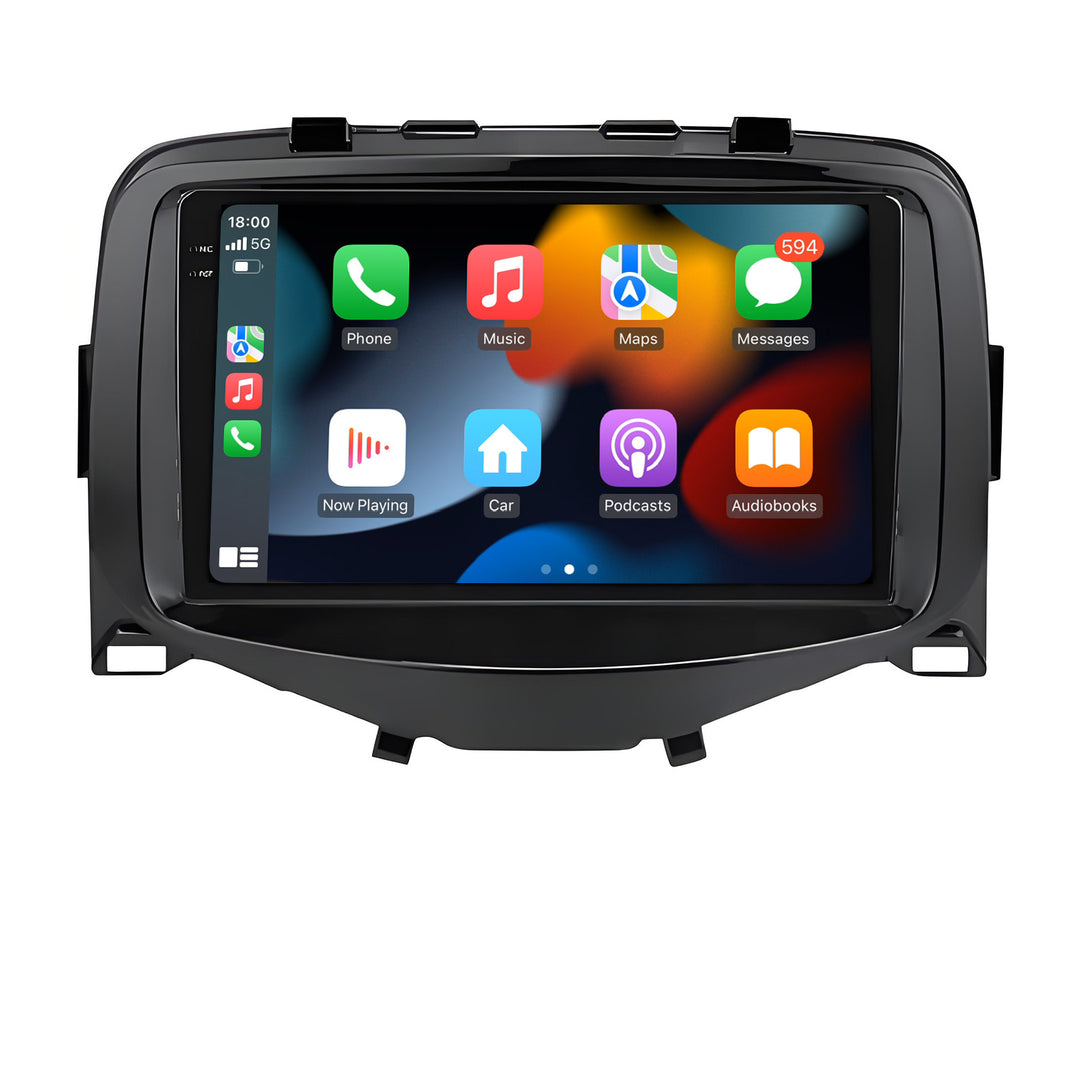 9.5 Inch 2K Touch Screen for Toyota Aygo Peugeot 108 Citroen C1 2016 Radio, Android Car Stereo with Carplay Android Auto in Dash GPS Navigation Bluetooth WIFI FM Steering Wheel Controls