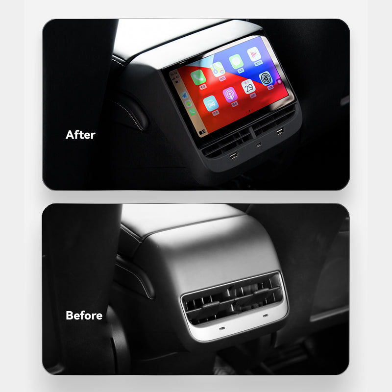 KSPIV Android 12 Rear Display Panel For Tesla Model 3 Model Y 7 Inch Touch Screen Air Conditioner Control Multimedia Player CarPlay