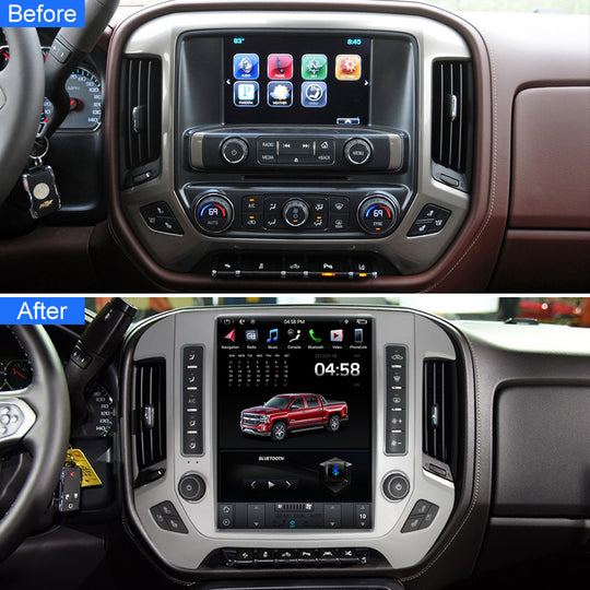 KSPIV | 12.1 Inch | Tesla Style Screen | GMC Sierra VIA Vtrux Truck | Chevrolet Silverado LD | 2014- | high level Stereo