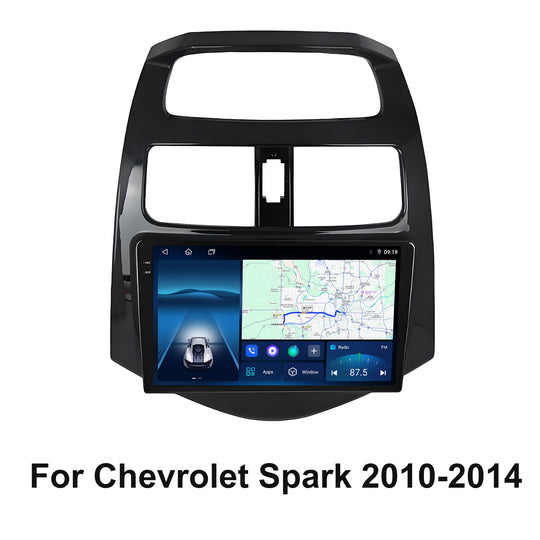 9 Inch Touch Screen for Chevrolet Spark 2010-2014 Radio, Android Car Stereo with Carplay Android Auto in Dash GPS Navigation Bluetooth WIFI FM Steering Wheel Controls