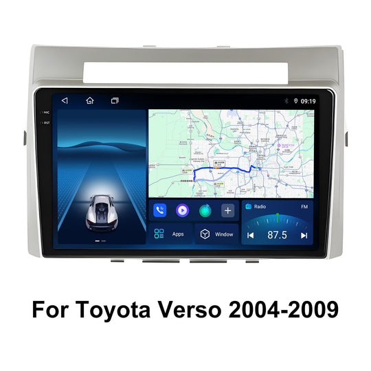 9.5 Inch 2K Touch Screen for Toyota Verso 2004-2009 Radio, Android Car Stereo with Carplay Android Auto in Dash GPS Navigation Bluetooth WIFI FM Steering Wheel Controls