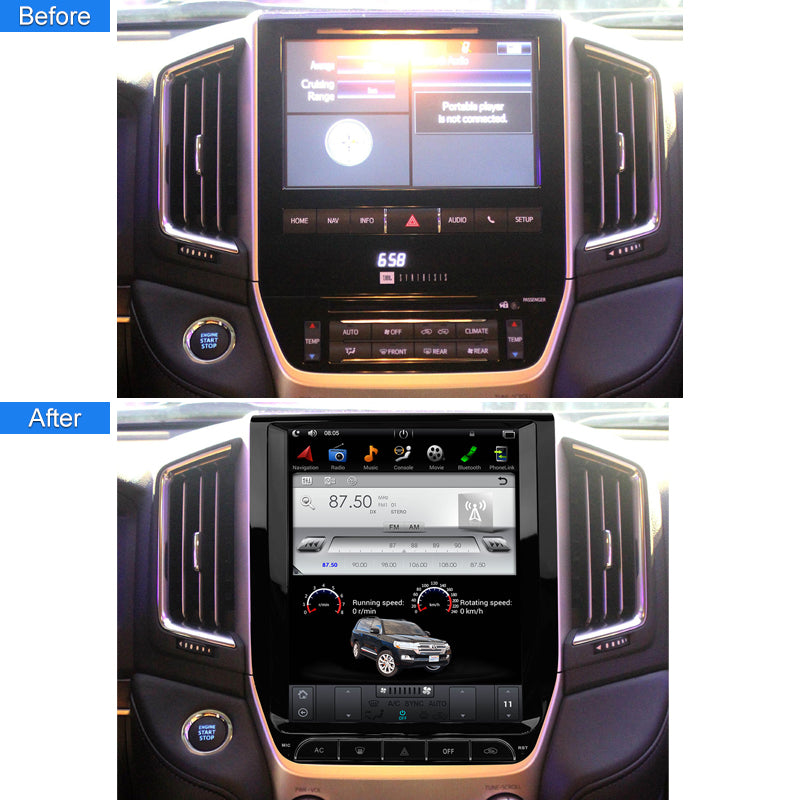 KSPIV 12.1 Inch Tesla Touch Screen Car Multimedia Radio For TOYOTA LAND CRUISER LC200 2016- GPS Navigation with Carplay Android Auto Voice Control