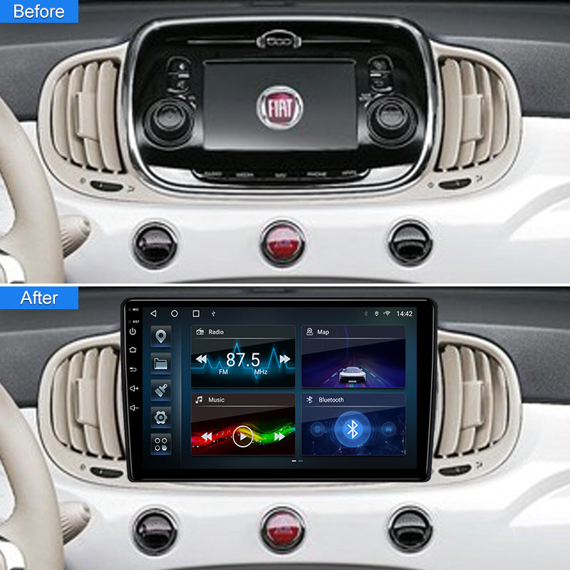 Android12 QLED 9‘’ Screen Car Radio For Fiat 500 500L 2015 2016 2017- Stereo 1Din Autoaudio Carplay WIFI GPS Navigation Player
