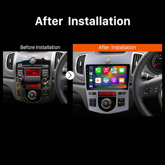 9 Inch Touch Screen for for 2008-2012 KIA FORTE AT Auto Air-Conditioner Radio, Android Car Stereo with Carplay Android Auto in Dash GPS Navigation Bluetooth WIFI FM Steering Wheel Controls