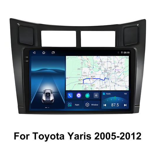 9 Inch Touch Screen for Toyota Yaris 2005-2012 Radio, Android Car Stereo with Carplay Android Auto in Dash GPS Navigation Bluetooth WIFI FM Steering Wheel Controls