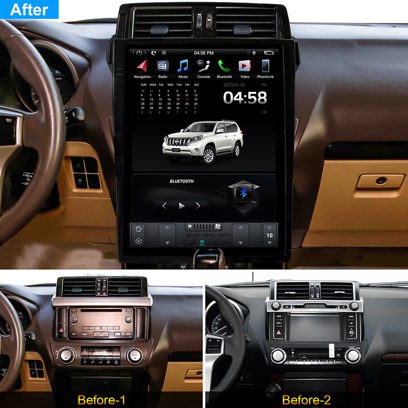 KSPIV Car Multimedia Stereo Player For TOYOTA PRADO / LC150 / PRADO 150 2014- Tesla Style Screen GPS Navigation Carplay Head Unit
