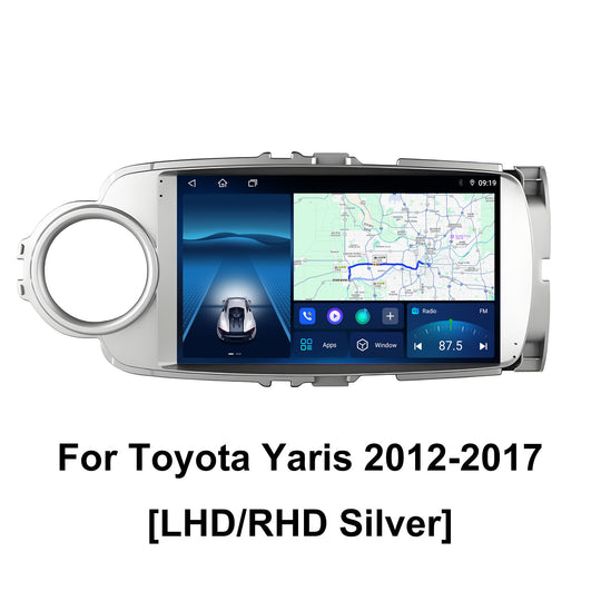 9.5 Inch 2K Touch Screen for Toyota Yaris 2012-2017 Radio, Android Car Stereo with Carplay Android Auto in Dash GPS Navigation Bluetooth WIFI FM Steering Wheel Controls