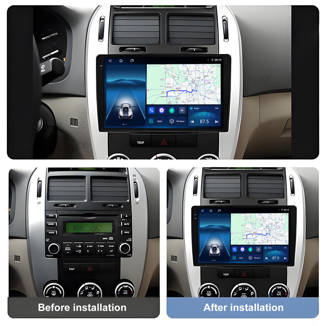 9 Inch Touch Screen for Kia Cerato 2004-2008 Radio, Android Car Stereo with Carplay Android Auto in Dash GPS Navigation Bluetooth WIFI FM Steering Wheel Controls