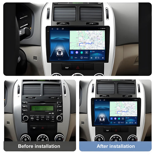 9 Inch Touch Screen for Kia Cerato 2004-2008 Radio, Android Car Stereo with Carplay Android Auto in Dash GPS Navigation Bluetooth WIFI FM Steering Wheel Controls