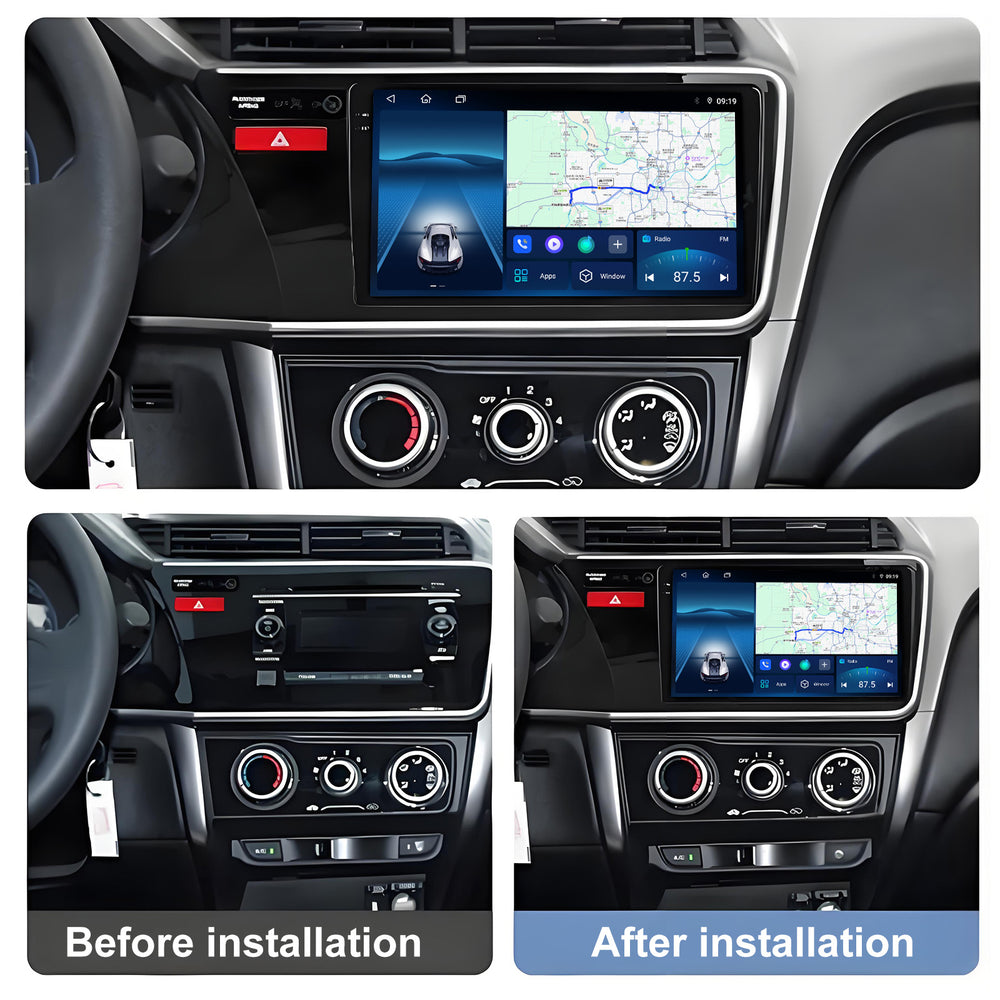 9.5 Inch 2K Touch Screen for Honda City 2014 2015 2016 2017 Radio, Android Car Stereo with Carplay Android Auto in Dash GPS Navigation Bluetooth WIFI FM Steering Wheel Controls