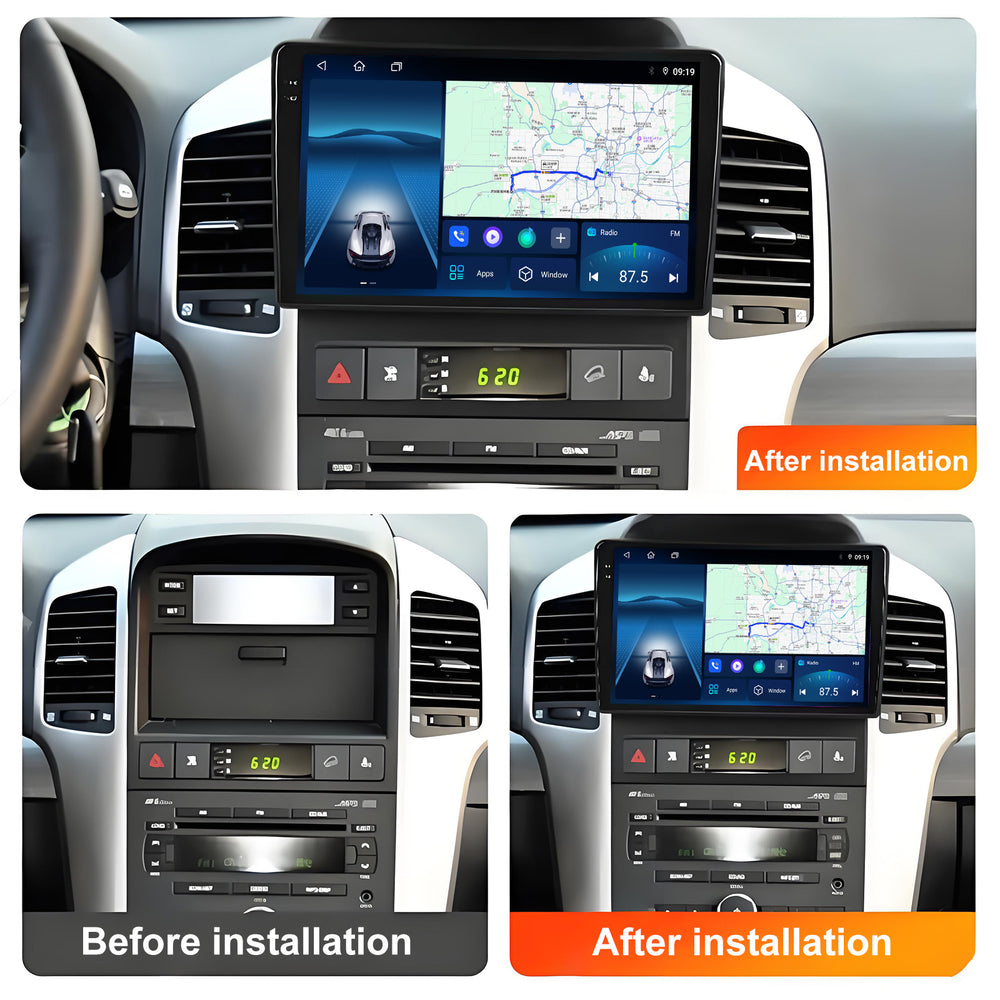 9 Inch Touch Screen for Chevrolet Captiva 2008-2012 Radio, Android Car Stereo with Carplay Android Auto in Dash GPS Navigation Bluetooth WIFI FM Steering Wheel Controls