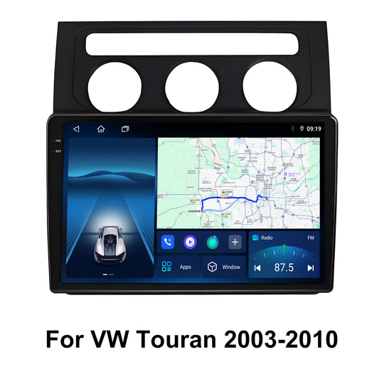 10 Inch Touch Screen for VW Touran 2003-2010 Radio, Android Car Stereo with Carplay Android Auto in Dash GPS Navigation Bluetooth WIFI FM Steering Wheel Controls
