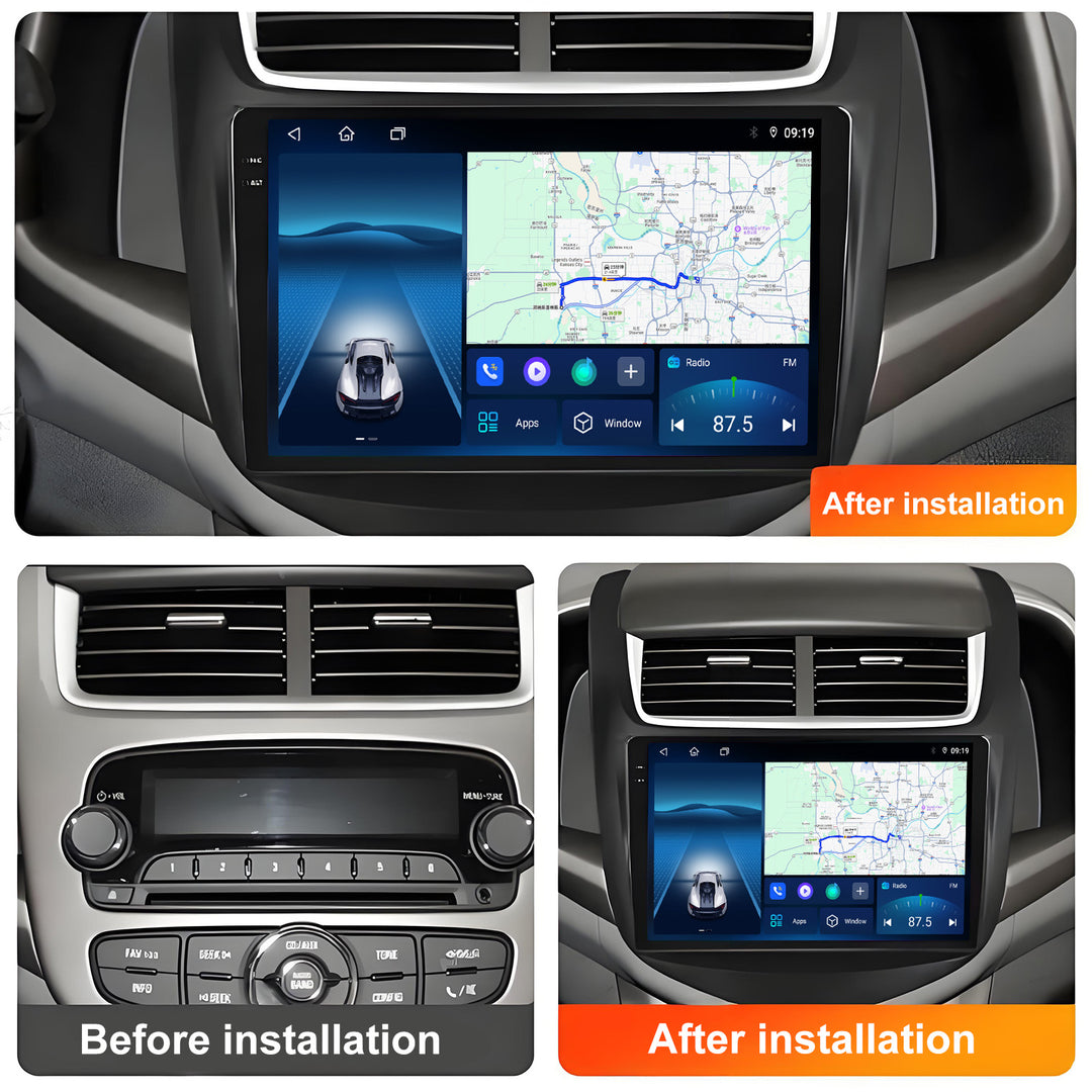 9 Inch Touch Screen for Chevrolet Aveo 2014 2017 Radio, Android Car Stereo with Carplay Android Auto in Dash GPS Navigation Bluetooth WIFI FM Steering Wheel Controls
