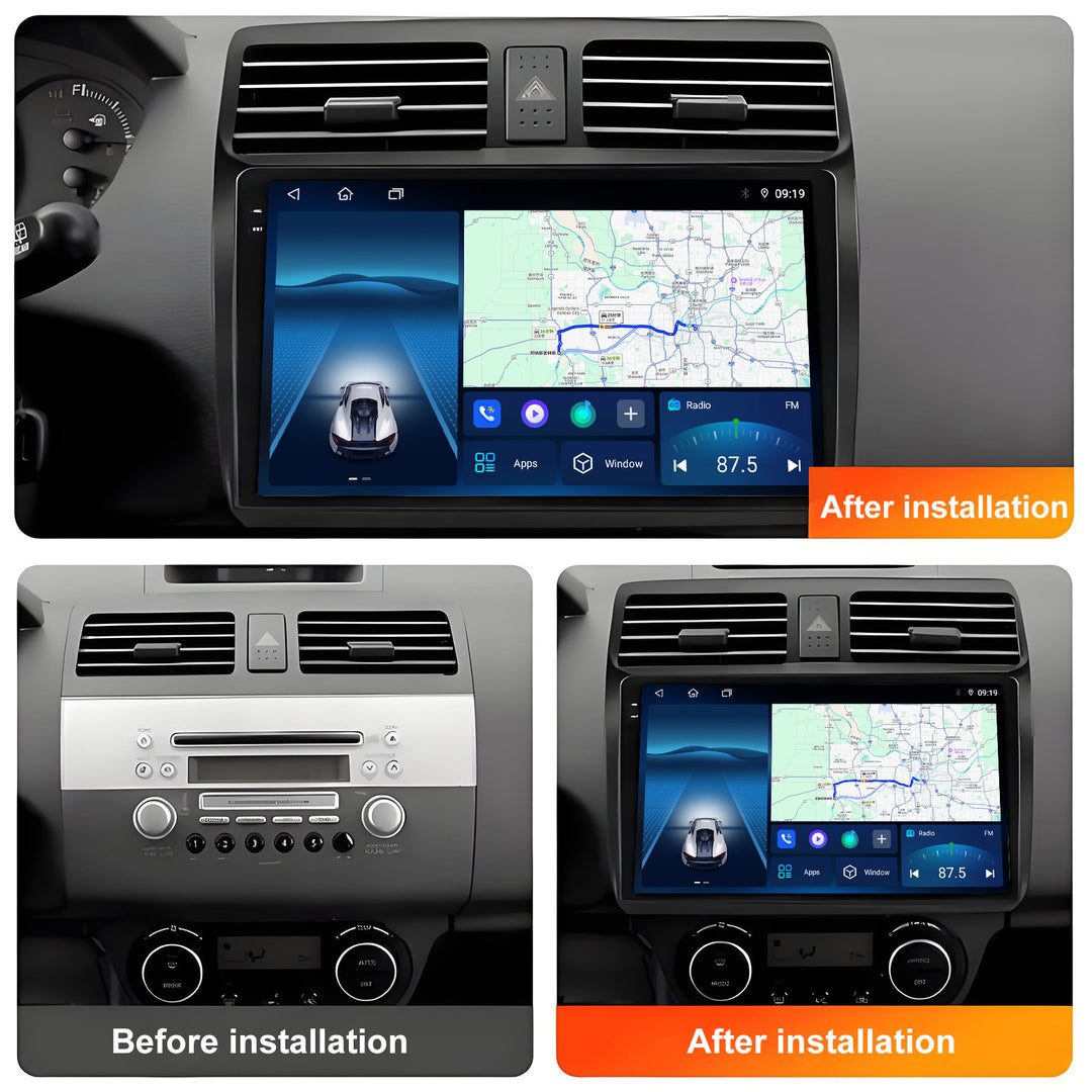 9 Inch Touch Screen for Suzuki Swift 2003-2010 Radio, Android Car Stereo with Carplay Android Auto in Dash GPS Navigation Bluetooth WIFI FM Steering Wheel Controls