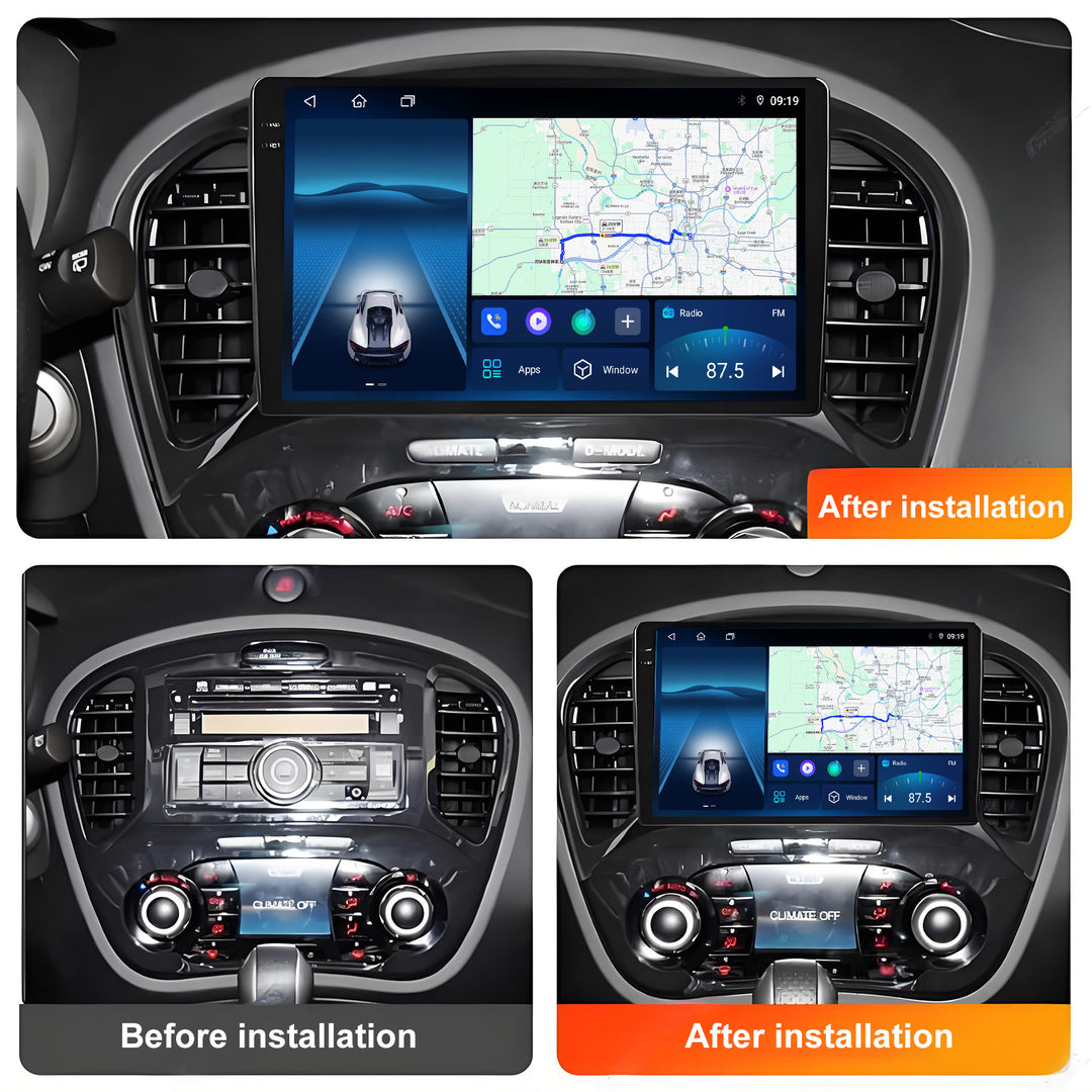 9 Inch Touch Screen for Nissan Juke 2010-2014 Radio, Android Car Stereo with Carplay Android Auto in Dash GPS Navigation Bluetooth WIFI FM Steering Wheel Controls