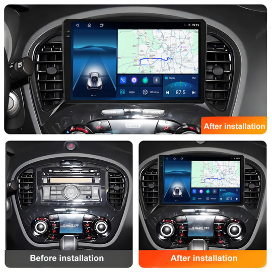 9 Inch Touch Screen for Nissan Juke 2010-2014 Radio, Android Car Stereo with Carplay Android Auto in Dash GPS Navigation Bluetooth WIFI FM Steering Wheel Controls